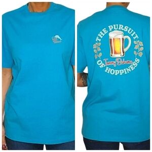 *NWT Tommy Bahama UPF 50 Relax Cotton Tee THE PURSUIT OF HOPPINESS X Small Blue